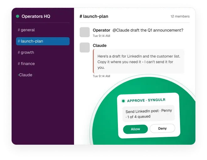 Syngulr vs Claude in Slack